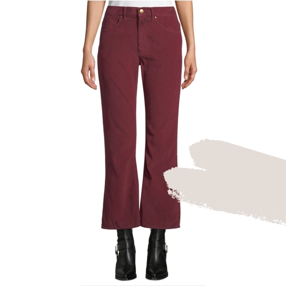 The GREAT Western Crop Burgindy Wide-leg Corduroys - Picture 3 of 13